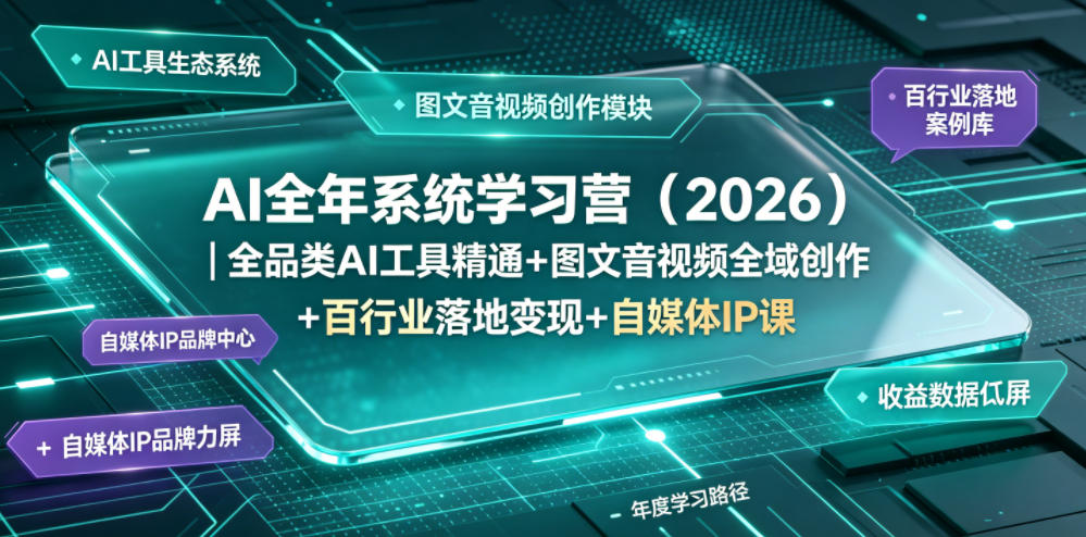 AI全年系统学习营(2026)|全品类AI工具精通+图文音视频全域创作+百行业落地变现+自媒体IP打造年度进阶大课-灰产星球