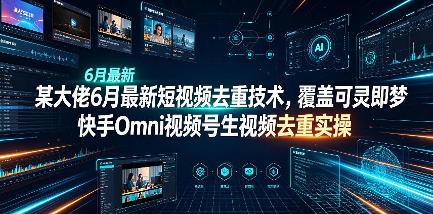 某大佬6月最新短视频去重技术，覆盖可灵即梦快手Omni视频号生视频去重实操-灰产星球