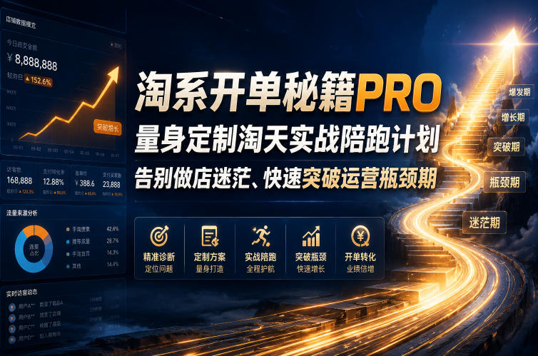 淘系开单秘籍PRO，量身定制淘天实战陪跑计划，告别做店迷茫、快速突破运营瓶颈期（20260709）-灰产星球