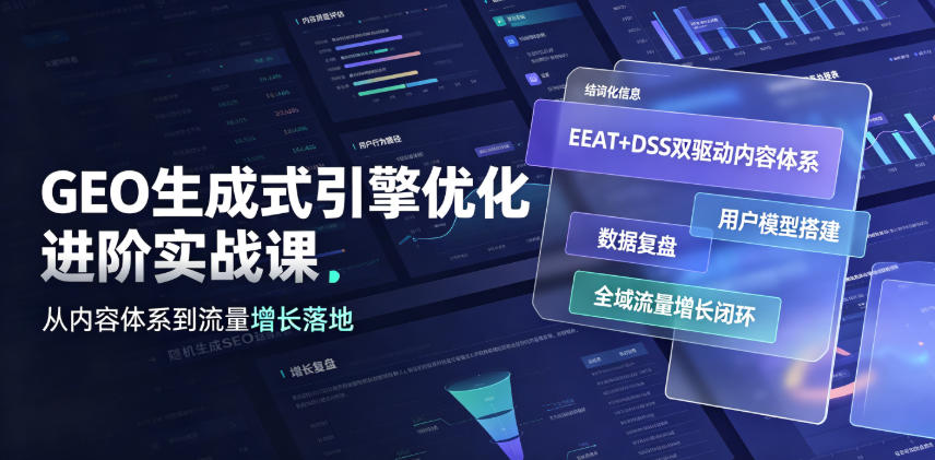 GEO生成式引擎优化进阶实战课｜EEAT+DSS双驱动内容体系、用户模型搭建、数据复盘、全域流量增长闭环落地教程-灰产星球