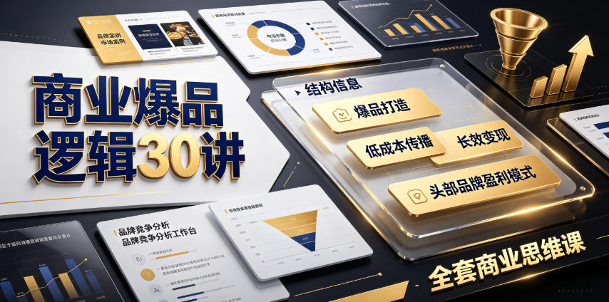 商业爆品逻辑30讲｜拆解各行各业头部品牌盈利模式，吃透爆品打造、低成本传播、长效变现全套商业思维课-灰产星球