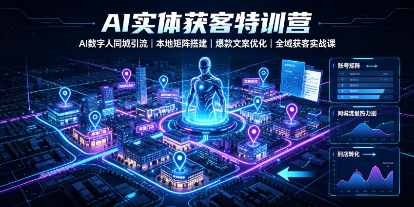 AI实体获客特训营｜AI数字人同城引流、本地矩阵搭建、爆款文案优化全域获客实战课-灰产星球