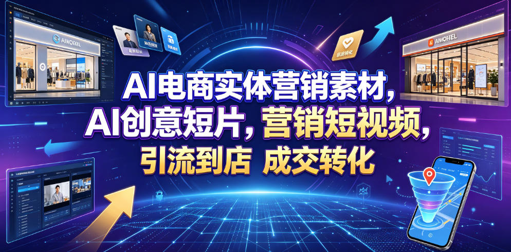 AI电商实体营销素材,AI创意短片,高效打造营销短视频,轻松引流到店,稳定提升门店客流与成交转化-灰产星球